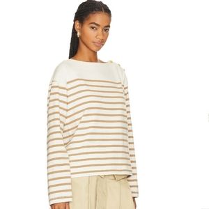 Liz Claiborne Turtleneck Sweater Tan & White Medium      ☆